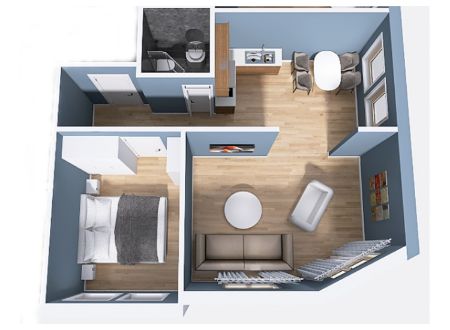 Dvosobni Stan, 53.37m², Rakovica, Labudovo brdo