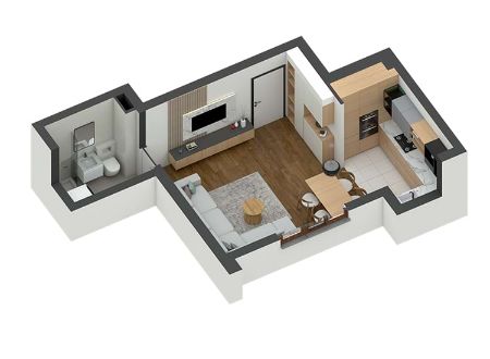 Jednosobni Stan, 30.96m², Zemun