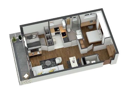 Dvosobni Stan, 63.01m², Zemun