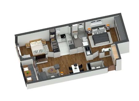 Dvosobni Stan, 69.60m², Zemun